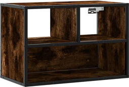 vidaXL - Tv-meubel - 60x31x39,5cm - bewerkt - hout - metaal - gerookt - eikenkleurig