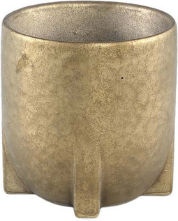 PTMD Mardix Ronde Bloempot - H10 x Ø10 cm - Keramiek - Goud