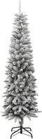 vidaXL - Kunstkerstboom - met - sneeuw - smal - 210 - cm - PVC - en - PE