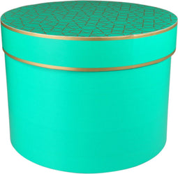 Geschenkdoos | karton | 22cm | Ø30cm | groen/goud | 1 stuks