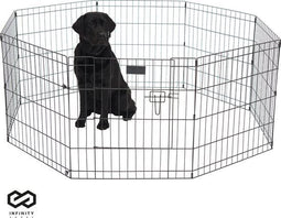 Infinity Goods Puppyren - Hondenren - 8 Panelen - 60 x 76 CM - 608 CM Omtrek - Opvouwbaar - Met Deur