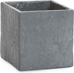 Mica Decorations Slate Bloempot - 21x21x21 cm - Cement - Lichtgrijs