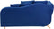 MERI - Chaise longue - Blauw - Linkerzijde - Fluweel