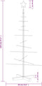 vidaXL - Kerstdecoratie - kerstboom - met - houten - basis - 120 - cm - metaal - zwart
