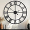 HAITANG - Wandklok - 80 cm stille kwarts met zwart metalen frame - Rond