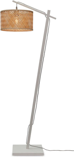 GOOD&MOJO Vloerlamp Java - Bamboe Wit/Naturel - 58x32x150cm - Modern - Staande lampen voor Woonkamer - Slaapkamer