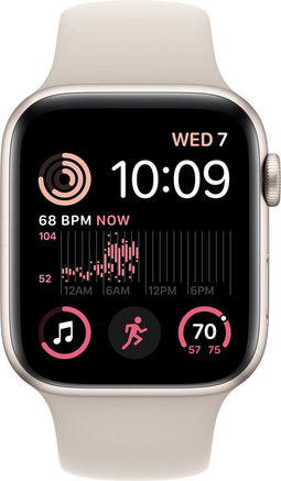 Apple Watch SE (2022) - Smartwatch - Gezondheidsmonitoring en valdetectie - Sterrenlicht Aluminium