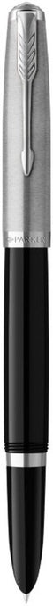 Parker 51 vulpen | zwarte behuizing met chromen trim | medium punt met zwarte inktpatroon | geschenkverpakking