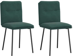 vidaXL - Eetkamerstoelen - 2 - st - fluweel - donkergroen