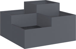 vidaXL - Tuinbak - 100x100x48 - cm - Anthraciet - Staal