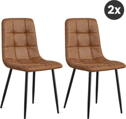 Refurna - Eetkamerstoel Yerevan - Cognac Set van 2