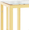 vidaXL - Wandtafel - 70x30x70 - cm - roestvrij - staal - en - glas - goudkleurig