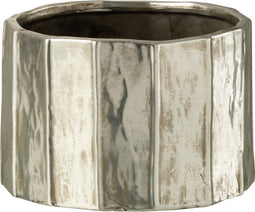 J-Line bloempot Ary Klei - keramiek - zilver - small - Ø 18 cm