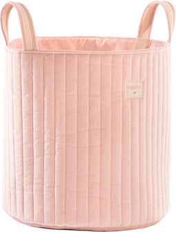 Opbergmand Savanna Velvet Toy Bag - Bloom pink - Roze
