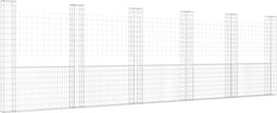 vidaXL - Schanskorf - U-vormig - met - 6 - palen - 620x20x200 - cm - ijzer