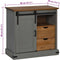 vidaXL - Dressoir - HALDEN - met - schuifdeur - 80x40x80 - cm - massief - hout - grijs