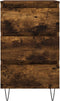 vidaXL - Nachtkastje - 40x35x69 - cm - bewerkt - hout - gerookt - eikenkleurig