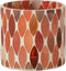 J-Line windlicht Mozaiek Blad - glas - rood/oranje - small - 2 stuks