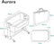 Lionelo Aurora 3-in-1 Co-sleeper - Babybedje tot 9 kg - Verstelbare Hoogte - 4 Wielen met Rem - Inclusief Matras & Transporttas - Beige