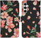 iMoshion Hoesje Geschikt voor Samsung Galaxy S23 FE Hoesje Met Pasjeshouder - iMoshion Design Softcase Bookcase - Zwart / Blossom Watercolor Black