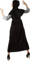 Dressforfun Machtige Tovenares XXL - Verkleedkostuum Halloween - Lange jurk met geesten en cape - Zwart