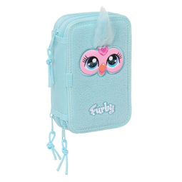 Driedubbele Pennenzak Furby Blauw 12,5 x 19,5 x 5,5 cm 37 Onderdelen