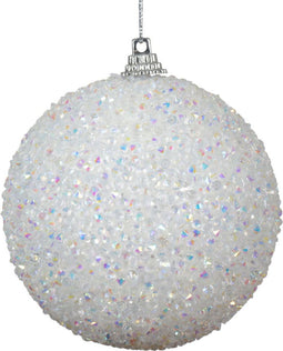 Kerstbal foam d8l8h8 cm winterwit