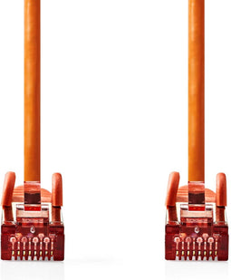 Nedis CAT6 Netwerkkabel - RJ45 Male - RJ45 Male - S/FTP - 2.00 m - Rond - LSZH - Oranje - Label