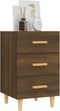 vidaXL - Nachtkastje - 40x40x66 - cm - bewerkt - hout - bruin - eikenkleur