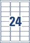 Avery Witte etiketten QuickDry doos van 40 blad, ft 63,5 x 33,9 mm (b x h), 960 stuks, 24 per blad