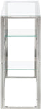 vidaXL - Wandtafel - roestvrijstaal - en - gehard - glas - zilverkleurig