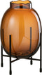 J-Line vaas Op Voet - glas - bruin - small - 26 cm hoog