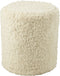 J-Line poef cylinder pluizig - polyester - creme