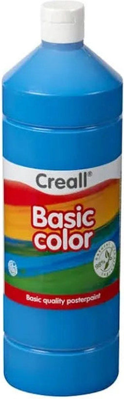 Plakkaatverf creall basic blauw 1000ml | Fles a 1000 milliliter | 6 stuks