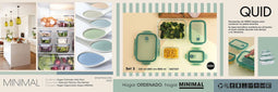 Quid Minimal - Set Lunchboxen - 330 ml 800 ml 1,8 L - Groen (3 stuks)