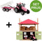 Kids Globe SET KIDS GLOBE HOOIBERG HOUT MET BERGING + TRACTOR MET AANHANGER 1:32 roze