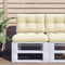 vidaXL - Palletkussen - 60x40x12 - cm - stof - crèmekleurig