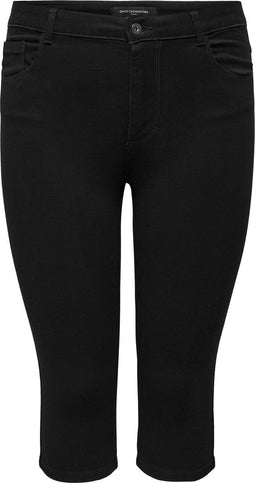 ONLY CARMAKOMA Caraugusta HW Skinny DNM Knickers - Denim shorts - High waist - Zwart