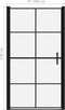 vidaXL - Douchedeur - 100x178 - cm - gehard - glas - zwart