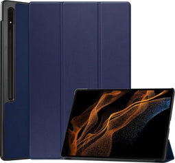 imoshion Tablet Hoes - Geschikt voor Samsung Galaxy Tab S8 Ultra - Trifold Bookcase - Donkerblauw