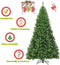 Costway Kerstboom 225 cm - Vouwsysteem PVC - Dichte takken - Groen