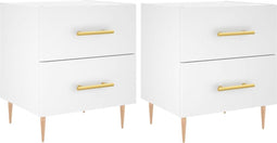 vidaXL - Nachtkastjes - 2 - st - 40x35x47,5 - cm - bewerkt - hout - wit