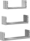 vidaXL - Wandschappen - 3 - st - bewerkt - hout - grijs - sonoma - eikenkleurig