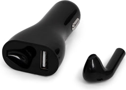 Brainz Auto lader, USB aansluiting en Bluetooth Oordopje - Zwart