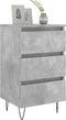 vidaXL - Nachtkastjes - 2 - st - 40x35x69 - cm - bewerkt - hout - betongrijs