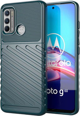 iMoshion Hoesje Geschikt voor Motorola Moto G60 Hoesje Siliconen - iMoshion Thunder Backcover - Groen