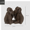 J-Line decoratie Olifant Koppel - polyresin - donkerbruin - small