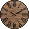 NeXtime - Grote industrial wandklok - 50cm - Stil - Donker Hout - Zwart Metaal - Manchester