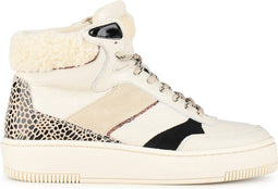 PS Poelman ESQUIMO - Hoge Sneakers - Teddy - Beige - Maat 38