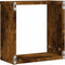 vidaXL - Wandrekken - kubus - 2 - st - 30x15x30 - cm - gerookt - eiken